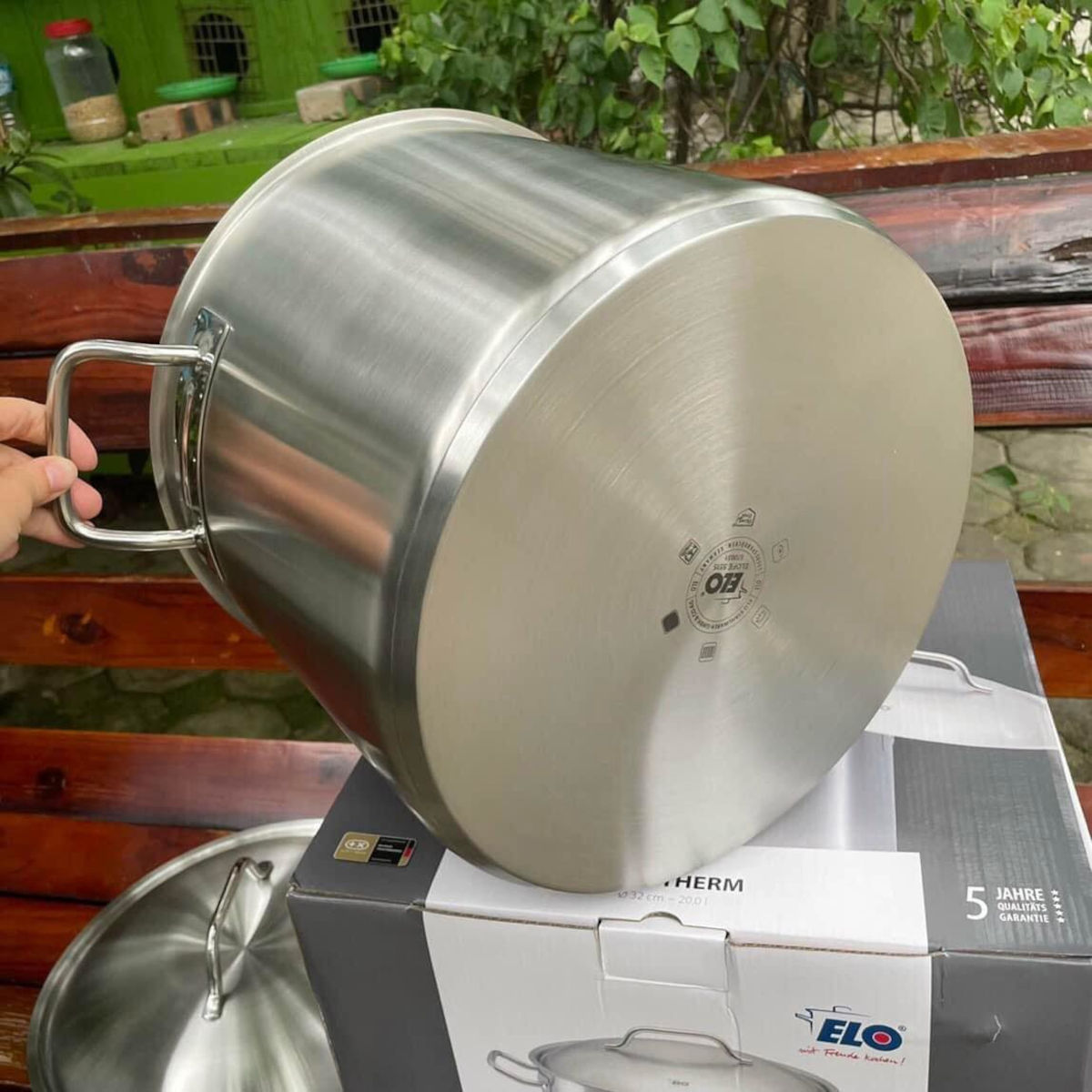 Nồi luộc gà Elo Profi Therm 32cm thành cao 26cm dung tích 20L nhập khẩu Đức Germany, bảo hành 5 năm