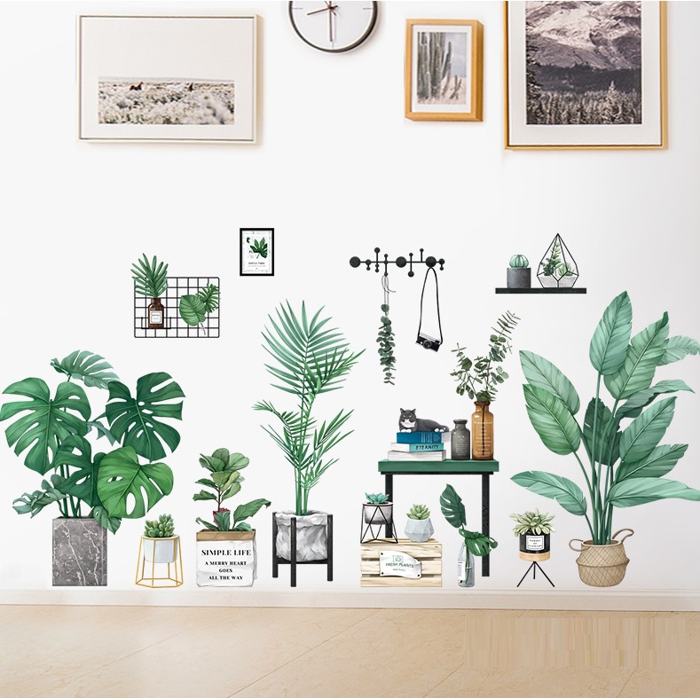 Decal dán tường Chậu cây nhiệt đới số 2 - C2 - vivadecal