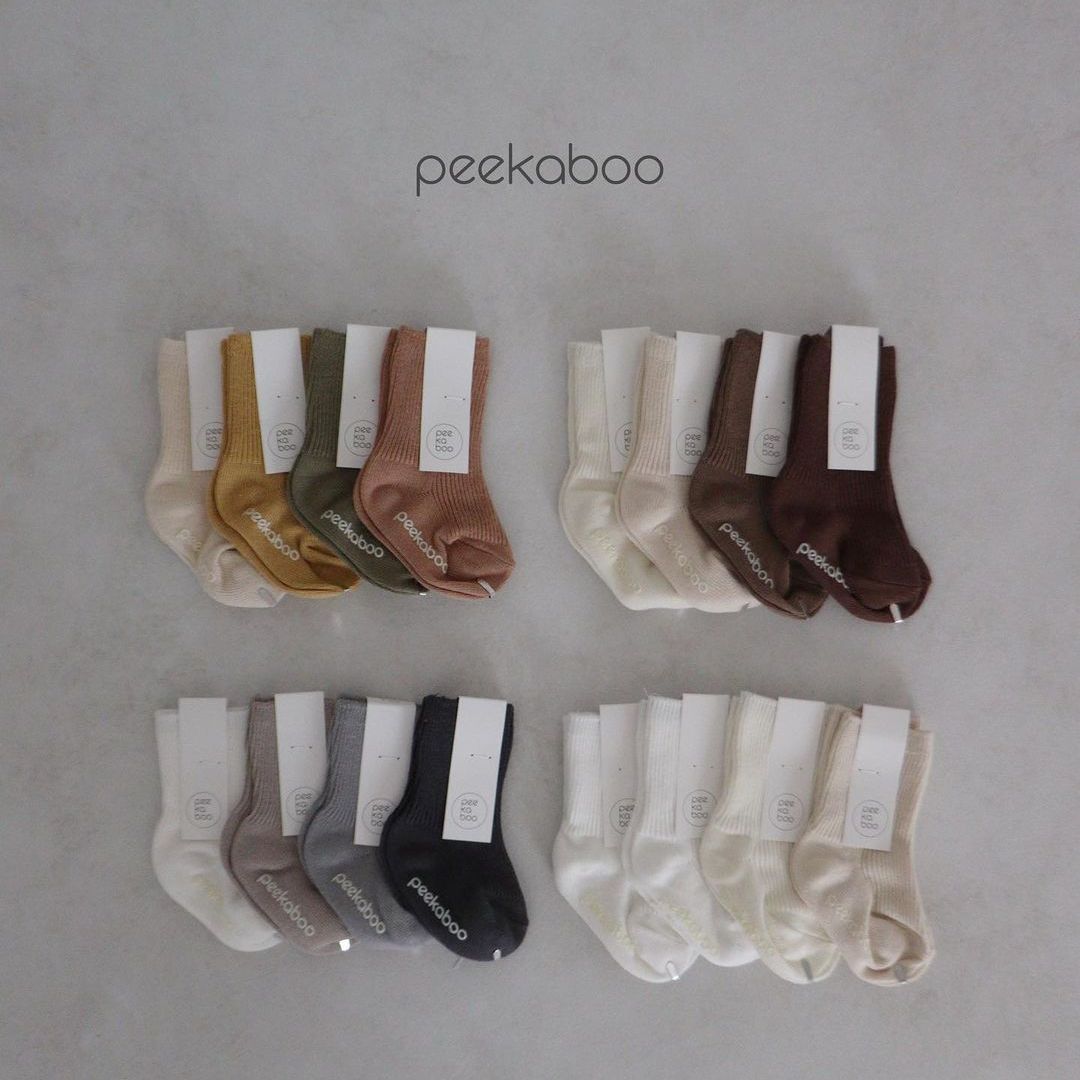 [Chính hãng] Set 4 đôi tất bắp Peekaboo Hàn Quốc cho bé