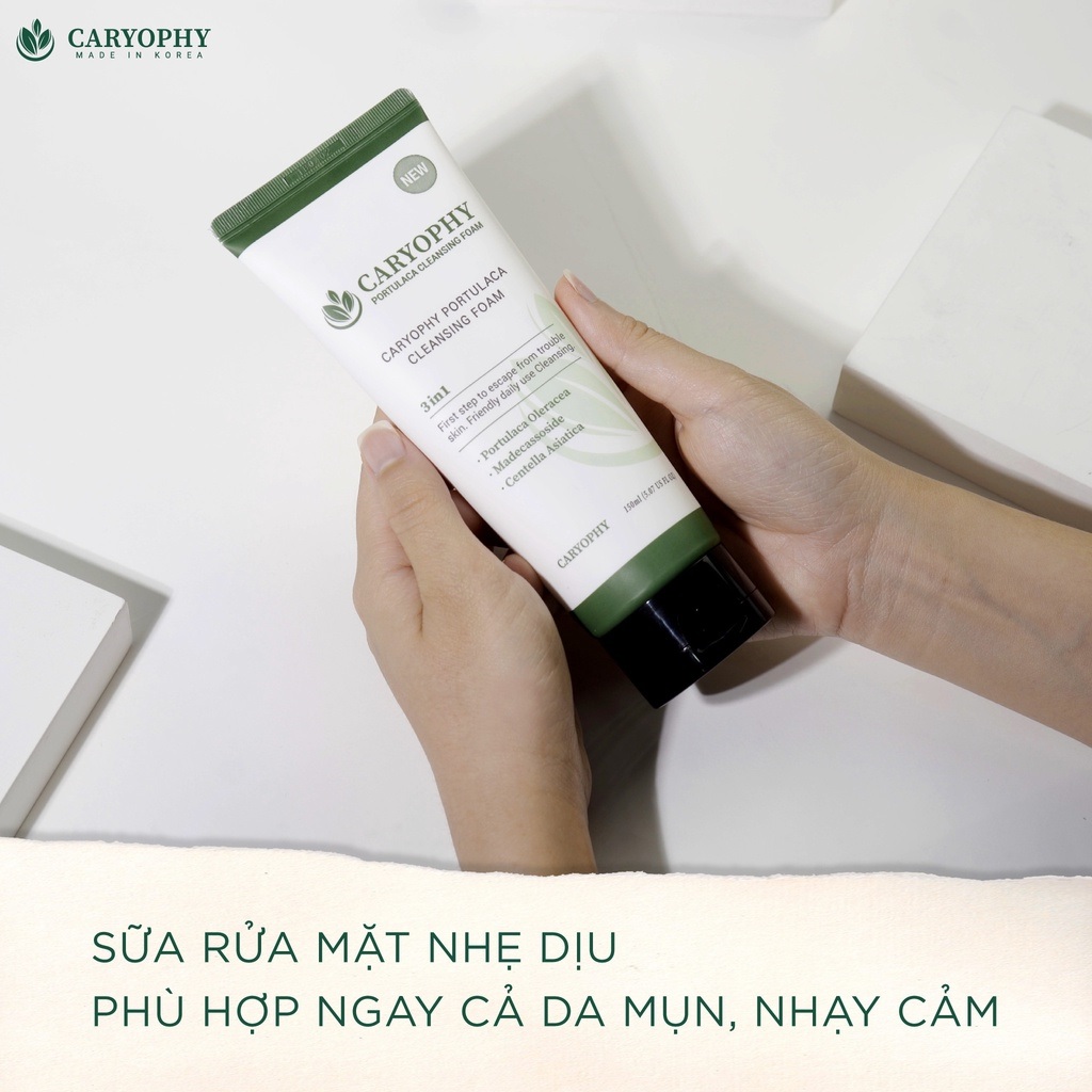 Sữa Rửa Mặt Ngăn Ngừa Mụn, Làm Mờ Thâm Caryophy Portulaca Cleansing Foam 150ml