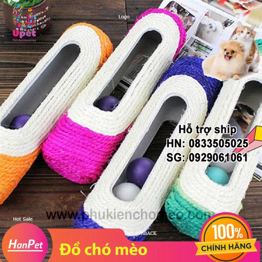 Hanpet - sp865 – đồ chơi chó mèo ống thừng 3 bóng