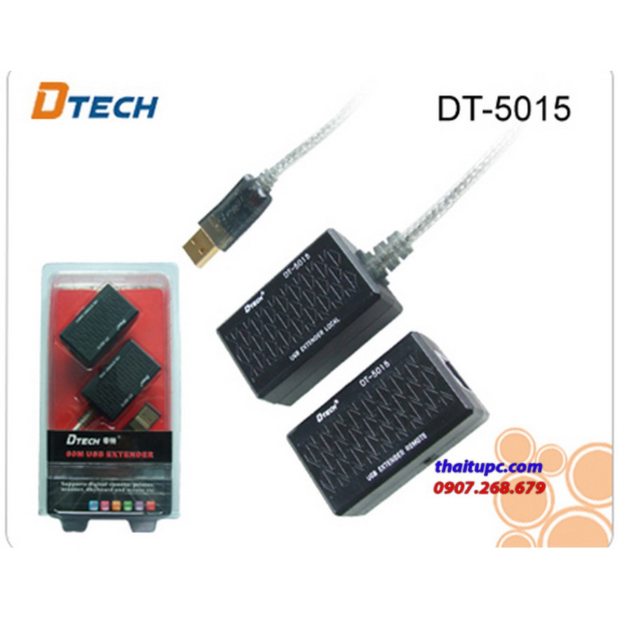 Bộ khuếch đại usb qua lan 60m - dtech dt-5015