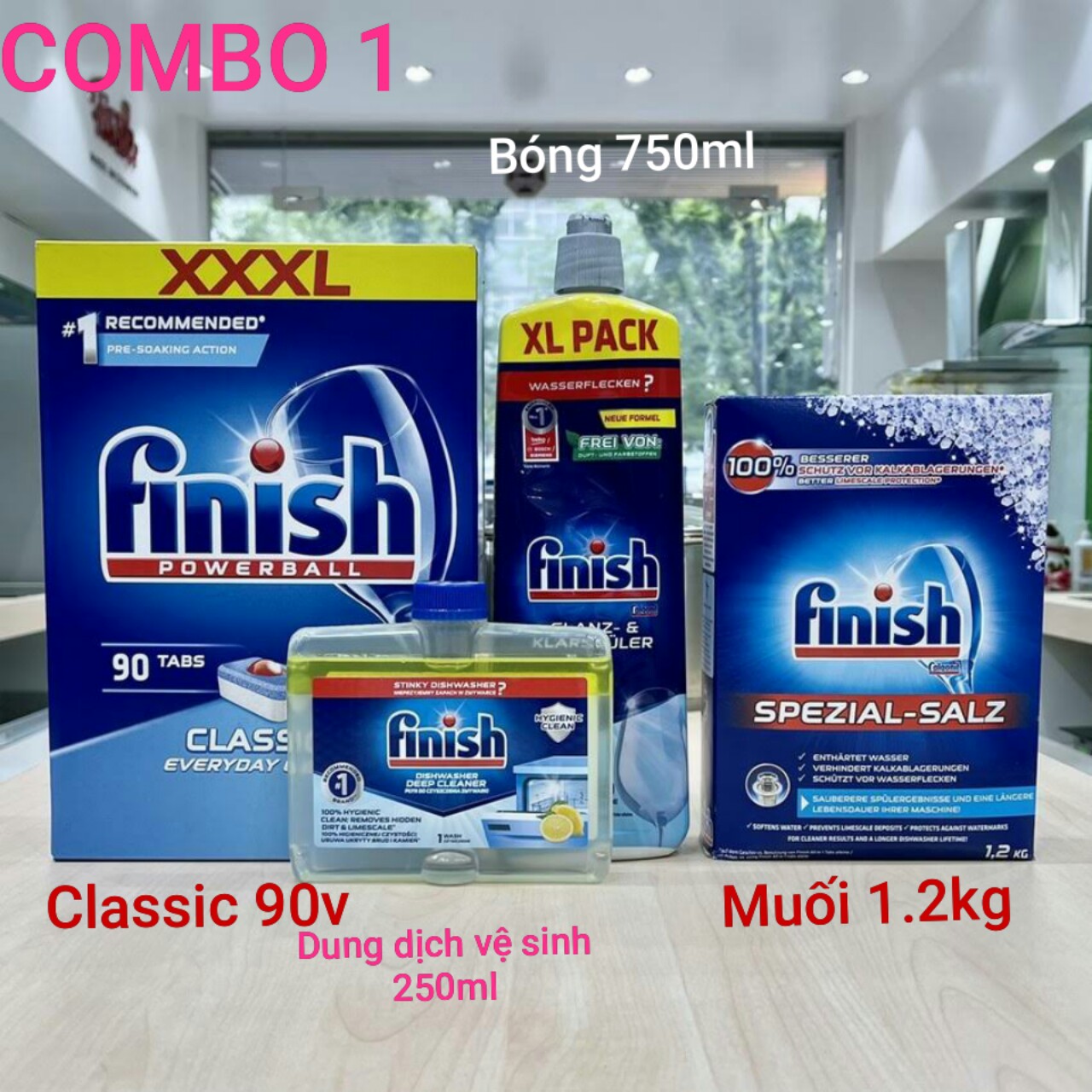 Combo Finish 1-2-3-4 giành cho Máy rửa chén [Best seller] - FREESHIP
