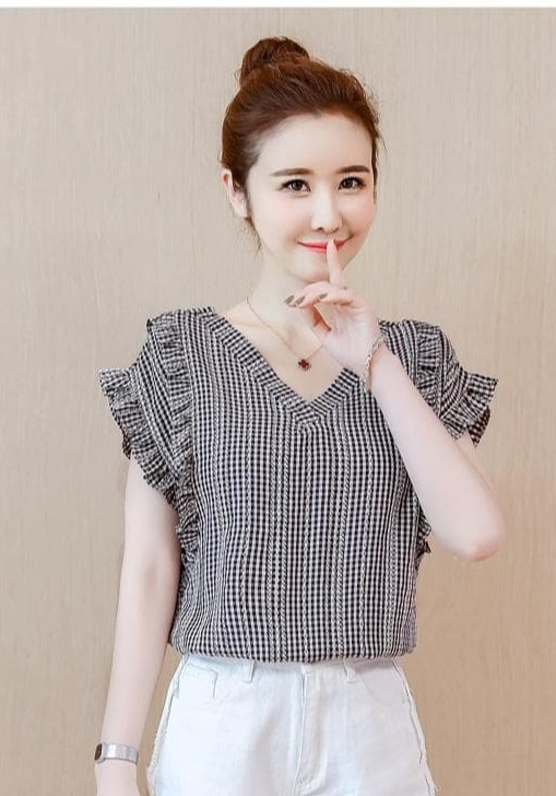 áo kiểu nữ kẻ caro bèo đẹp