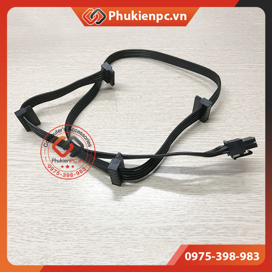 6pin PSU modular out 4 SATA power cable for HDD, SSD, dvb-dvd Sata computer PC, industrial computer, Sync