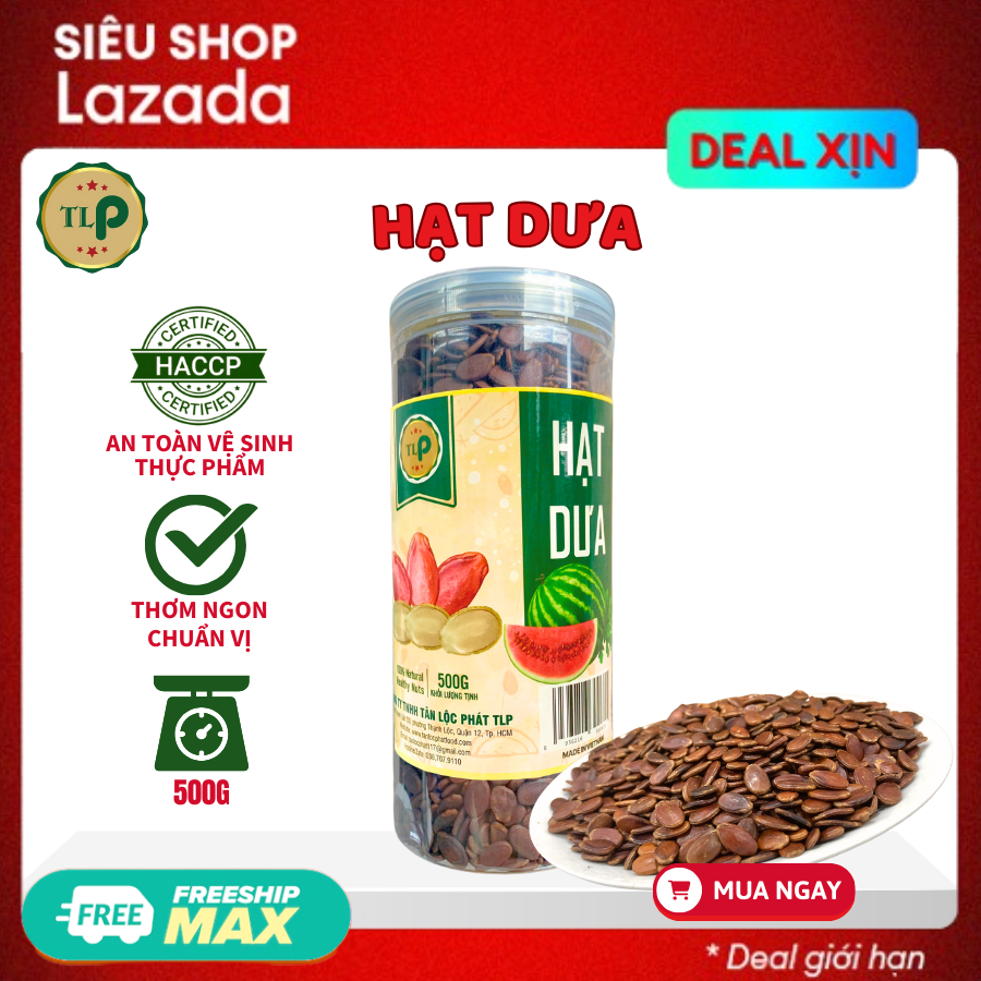Tan Loc Melon Seeds in Jar 500g Crispy and Delicious with Solid Seeds