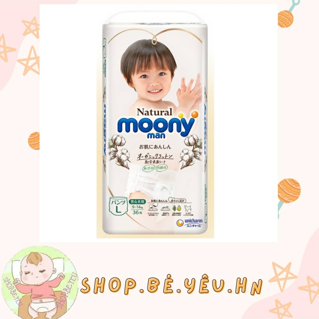 Tã quần Moony Natural siêu cao cấp M46/L36/Xl32