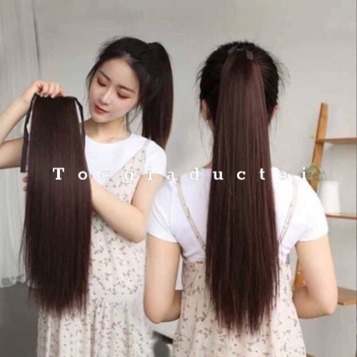 Tóc giả nữ dạng buộc / cột suôn thẳng dài 50cm kèm ảnh