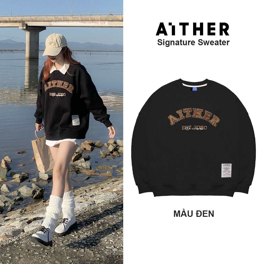 AITHER STUDIO - Áo nỉ SIGNATURE SWEATER FORM RỘNG
