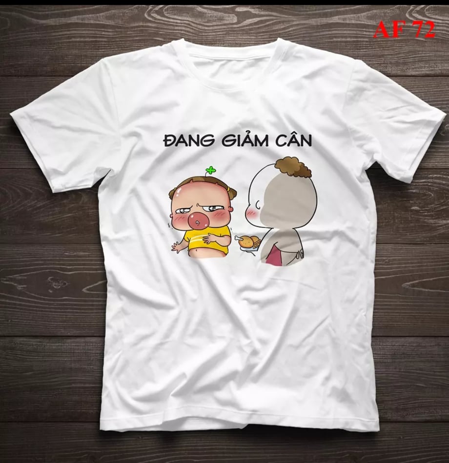 [HCM]Áo thun nữ form rộng Hàn quốc in hình Quỳnh Aka Đang Giảm Cân dễ thương vải dày mịn mát