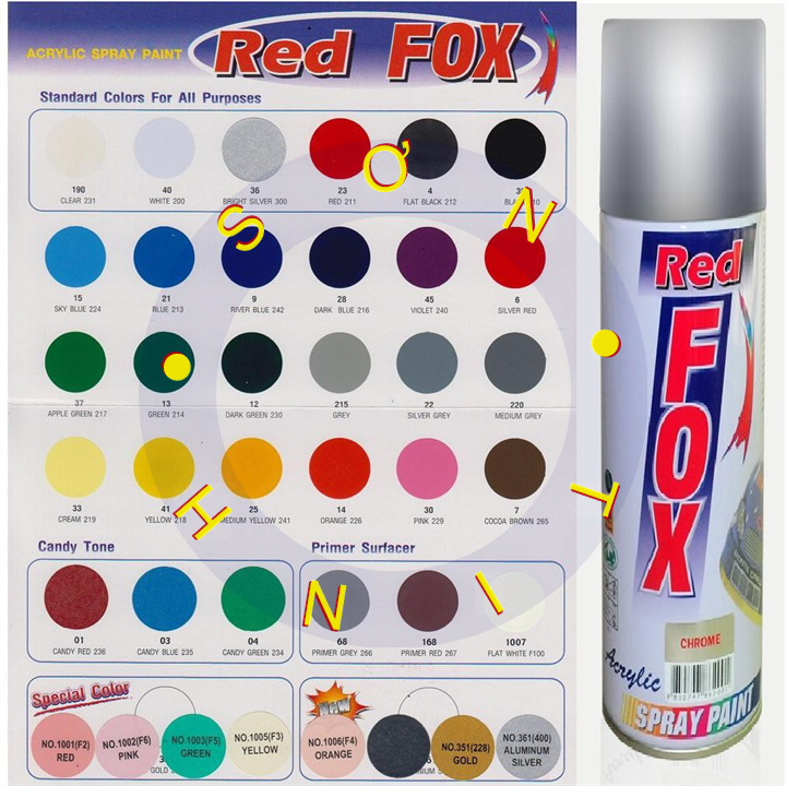Sơn xịt RED FOX Thái Lan màu Đỏ tươi SILVER RED  73 (No. 06) - 1 chai