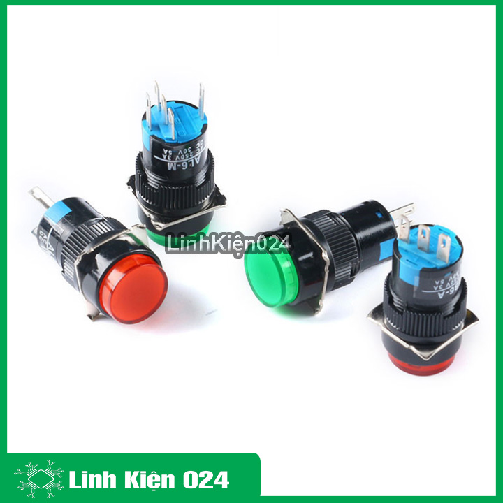 Nút nhấn đề 15mm 24vdc AL6- A nhấn giữ có đèn