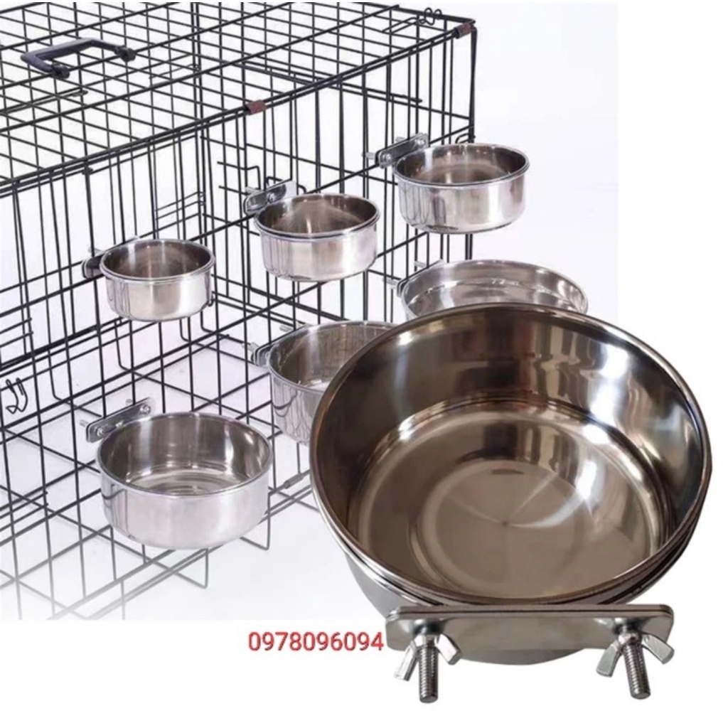Máng ăn 10cm inox 304 cho chồn hương máng ăn inox 304 cho vẹt máng ăn inox 304 cho mèo