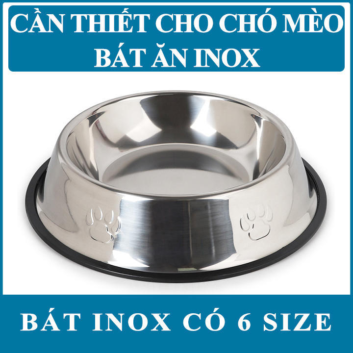 Bát ăn cho chó mèo - Bát Ăn Inox 26cm Cho Chó Mèo - Phụ Kiện Cho Thú Cưng