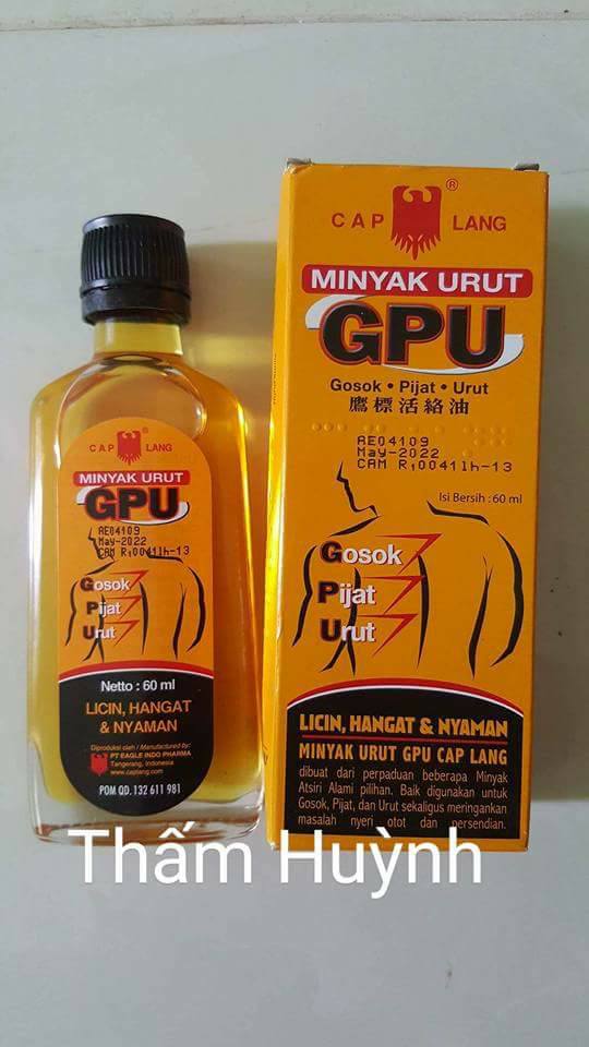 Dầu gừng xả xoa bóp GPU Thái lan