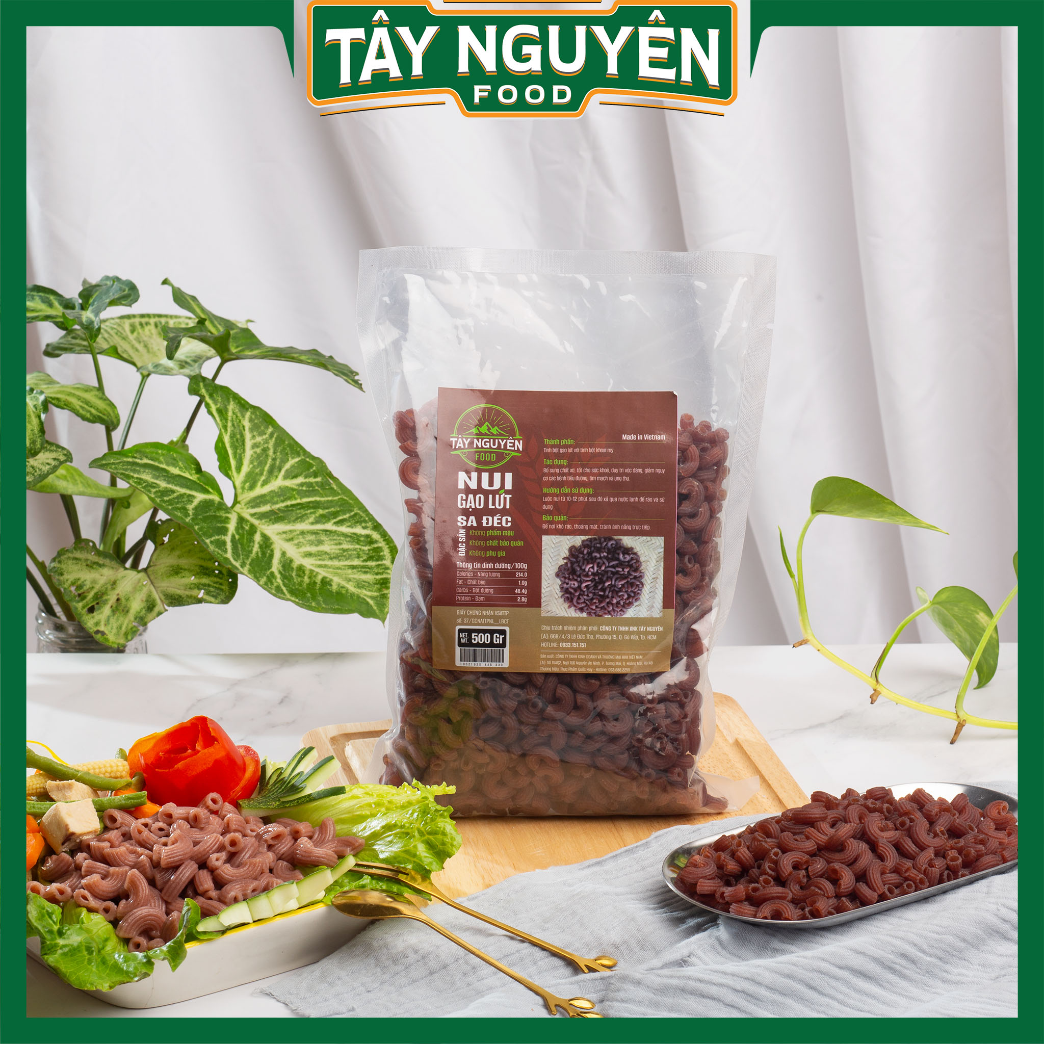 Nui ống gạo lứt, nui hữu cơ eat clean