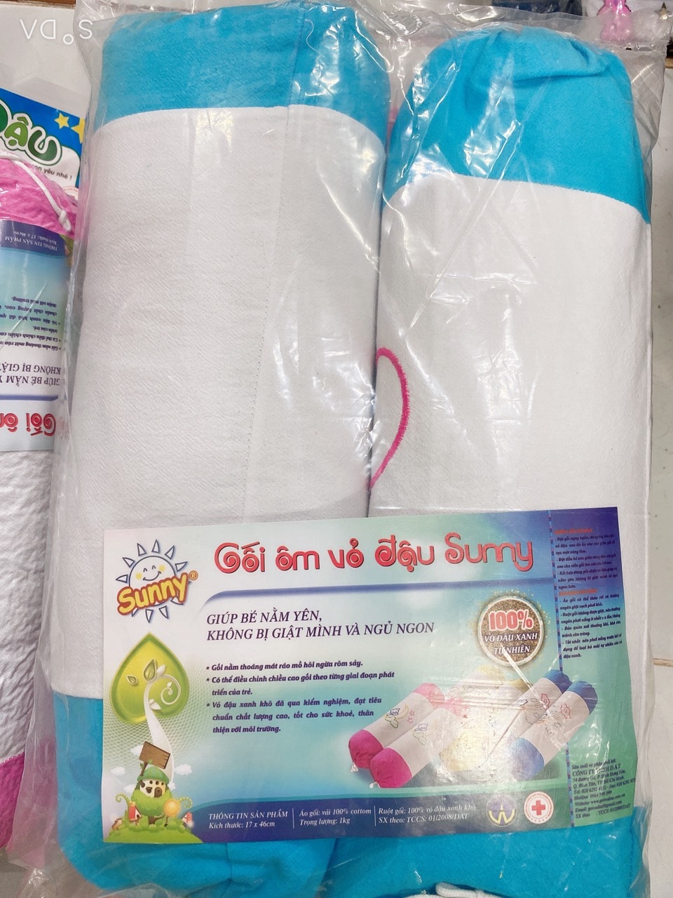 Bộ gối ôm gối chặn bằng vỏ đậu dùng cho bé sơ sinh -hàng việt nam