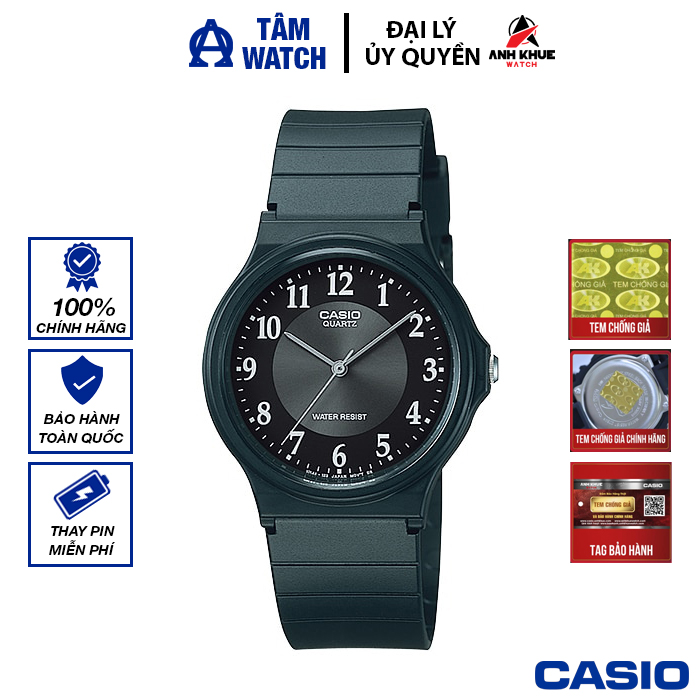 Đồng hồ unisex dây nhựa Casio chính hãng Anh Khuê MQ-24 (34mm) (tay nam nhỏ và nữ)