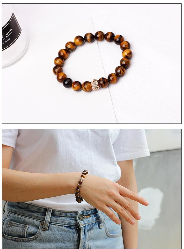 VÒNG ĐEO TAY NỮ CHUỖI ĐÁ MẮT HỔ 8MM (8 ly) - VT1106