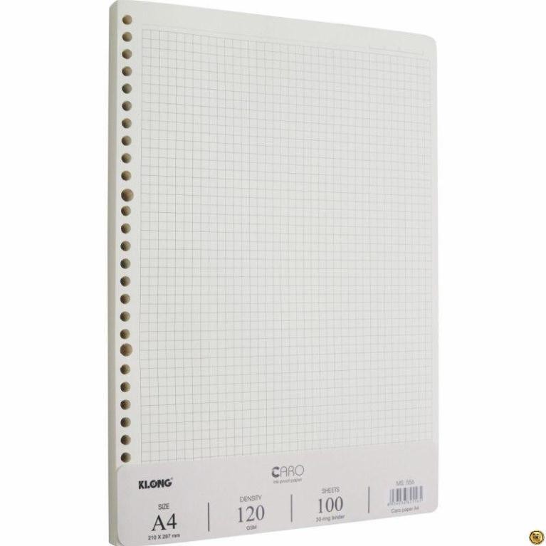 Ruột sổ còng Caro A4 - 100 tờ; MS: 556 (ruột mã caro 554)
