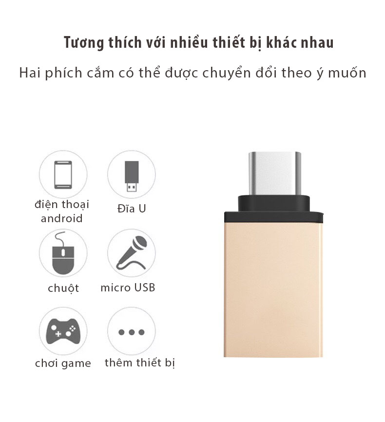 [HCM]Đầu Chuyển Đổi USB Type C sang USB 3.0 Cho Điện thoại Macbook