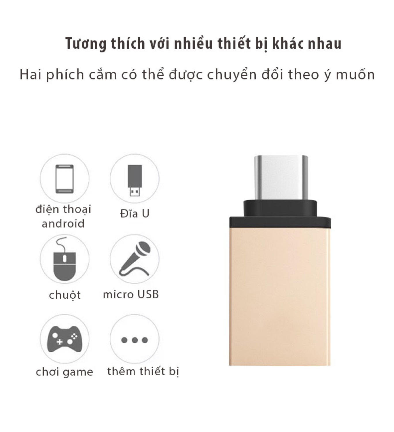 [HCM]Đầu Chuyển Đổi USB Type C sang USB 3.0 Cho Điện thoại Macbook