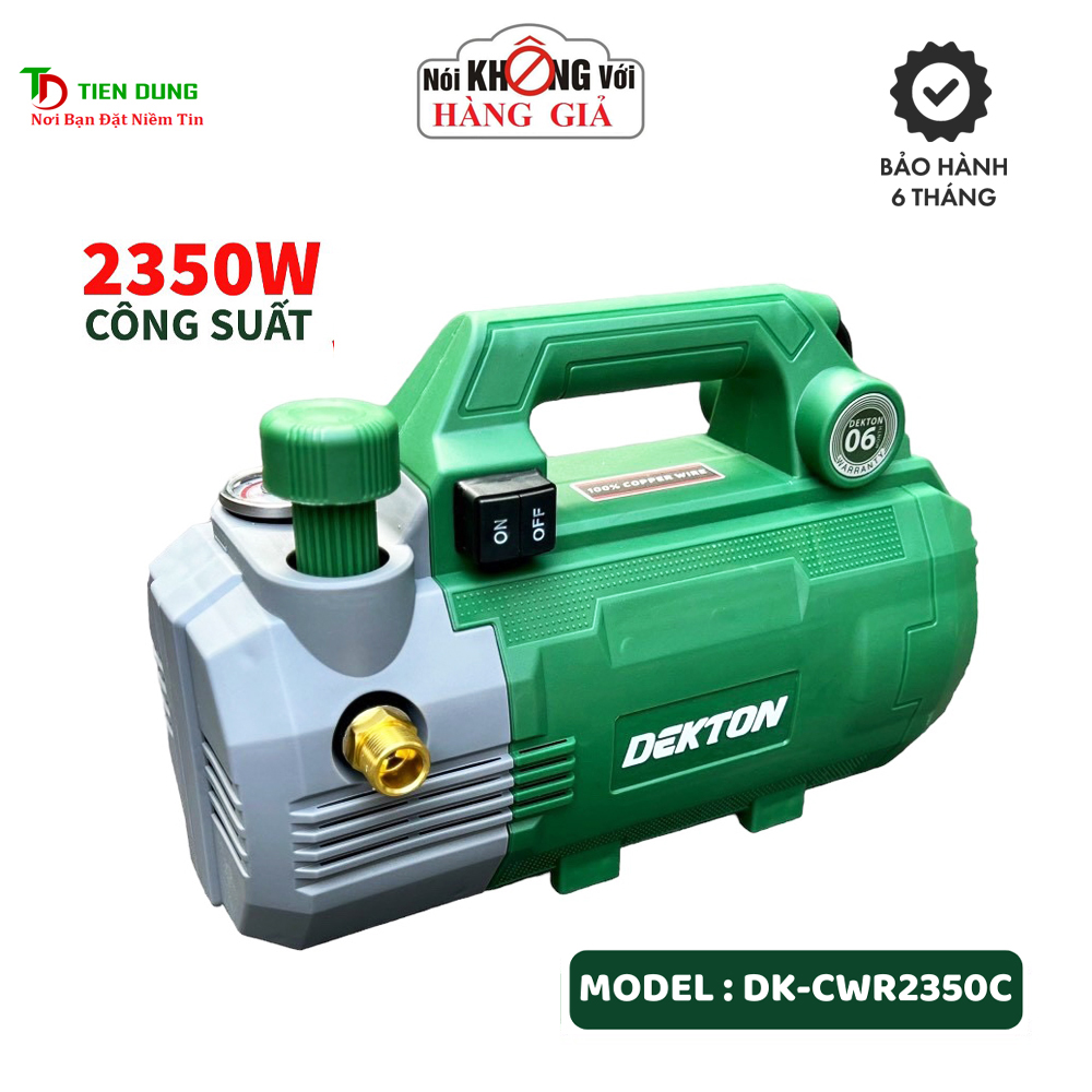 Máy xịt rửa xe có chỉnh áp dekton cwr2350c - công suất 2350w - motor từ lõi đồng 100%