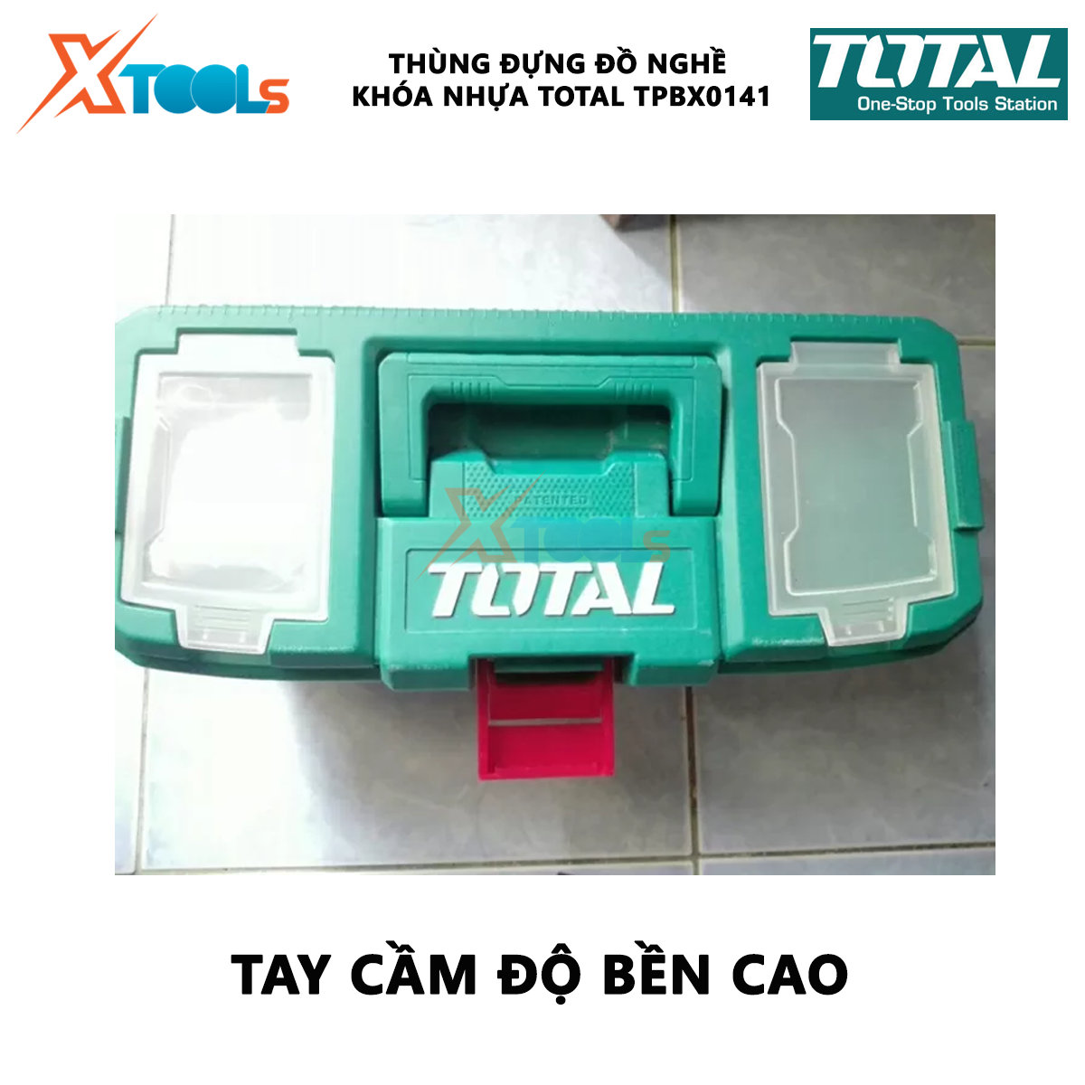 Thùng đựng đồ nghề TOTAL TPBX0141 14" | hộp đựng đồ nghề khóa nhựa pp tải 10kg tay cầm độ bền cao
