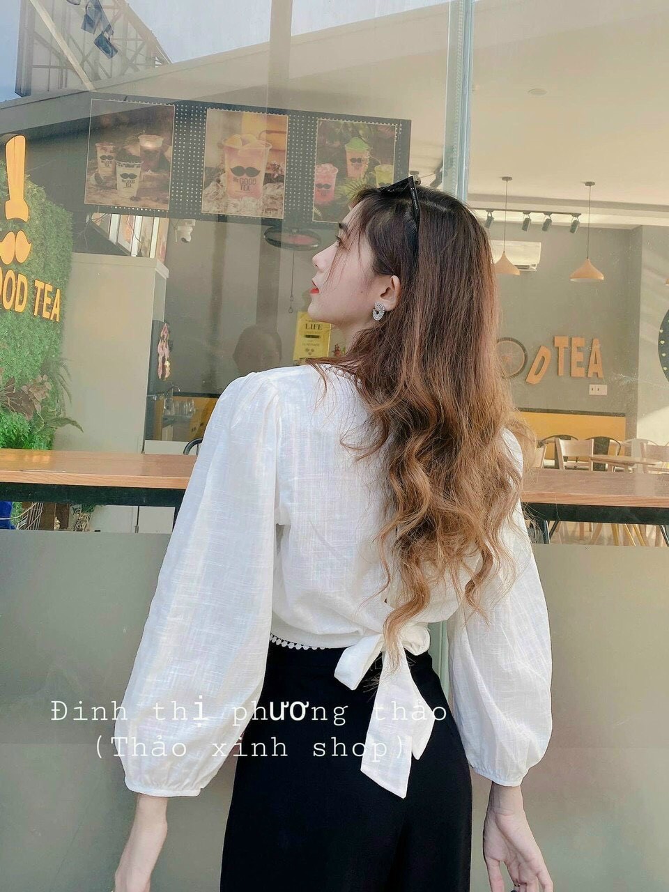 ÁO KIỂU CỔ VUÔNG THẮT NƠ SAU🔥