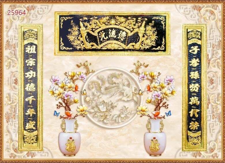 Tranh 3D dán phòng thờ
