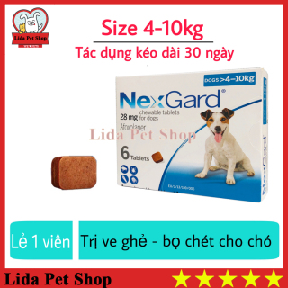 [Lấy mã giảm thêm 30%]HN- NEXGARD viên nhai ve ghẻ bọ chét cho chó - Lẻ 1 viên (size 4-10kg. no box) - Lida Pet Shop thumbnail