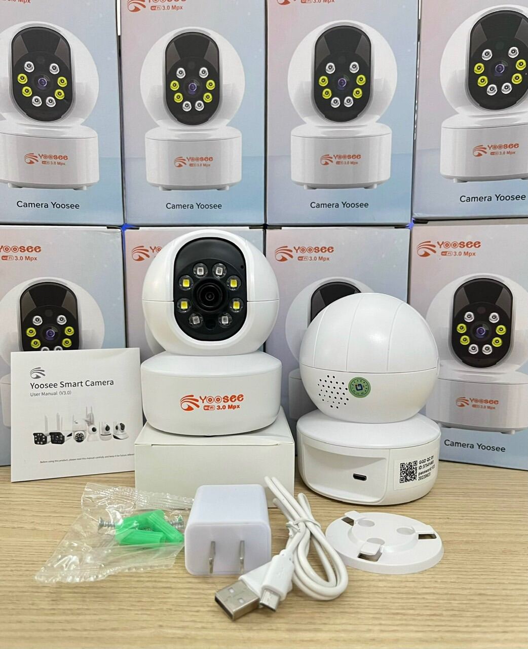 Yoosee YS-2031 IP Camera , 1080P , 360 Degree Beardless Rotation, (Camera 2.0Mpx - Logo printed 3.0Mpx)