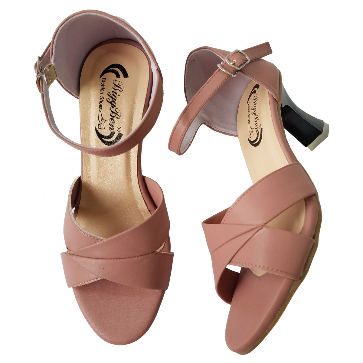 Giày Sandal Cao Gót Nữ BIGBEN Da Bò Cao 5 Phân CG133