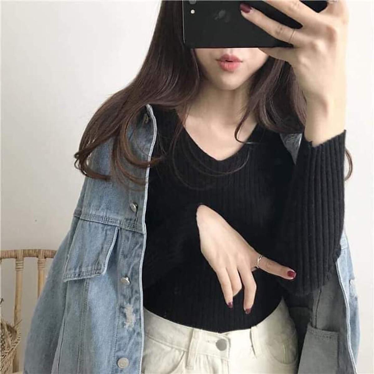 Áo len đũa cổ tim hottrend