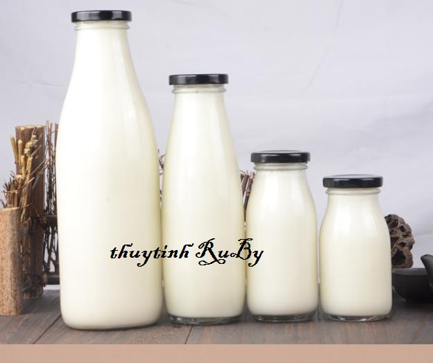 Chai Thủy Tinh Đựng Sữa 500Ml, Chai Nước Thủy Tinh, Chai Đựng Nước Ép, Chai Nước, Bình Nước Thủy Tinh