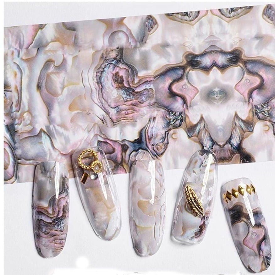 Foil hologram vân đá dán móng nghệ thuật