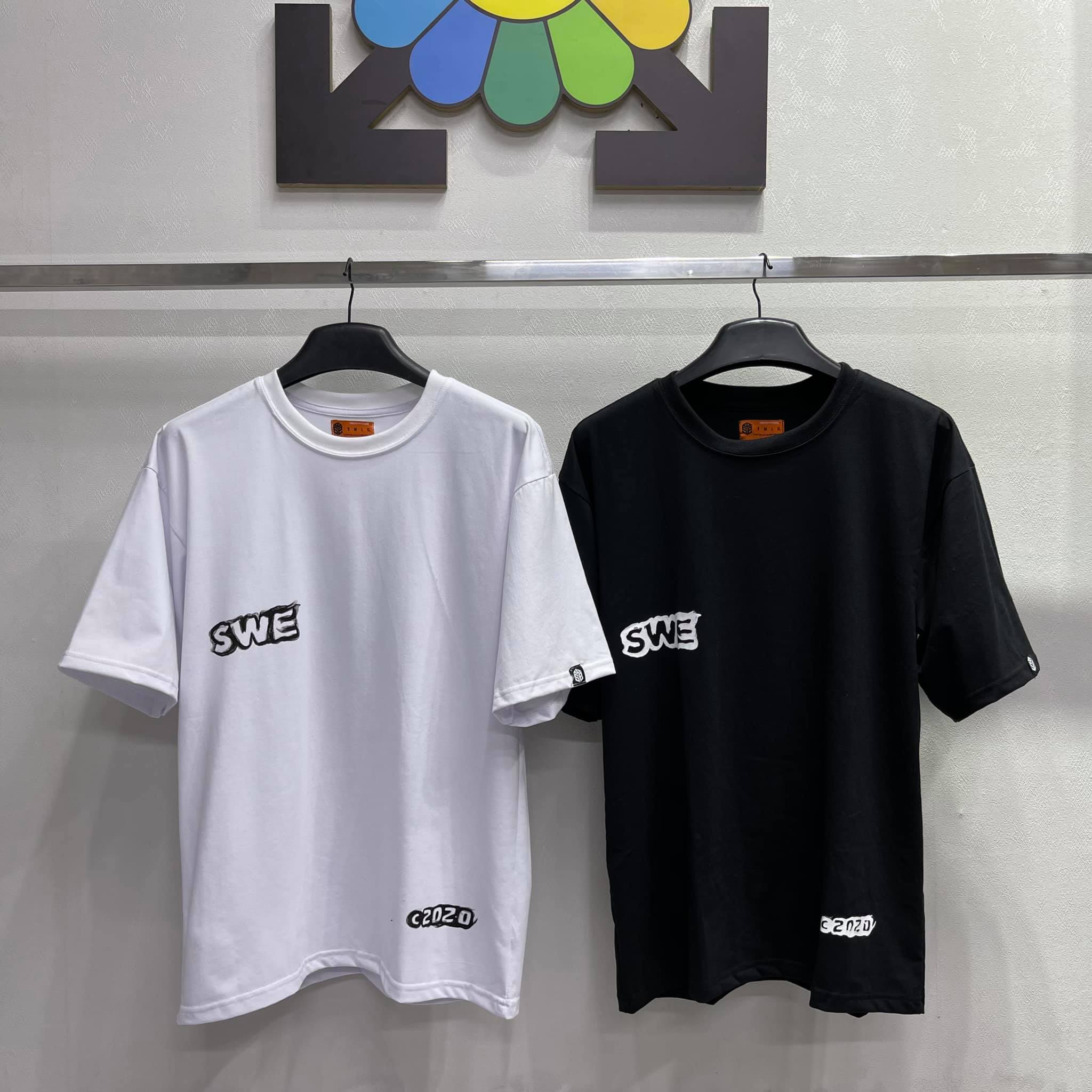[HCM]Áo Thun SWE Logo Khói (Đen Trắng)
