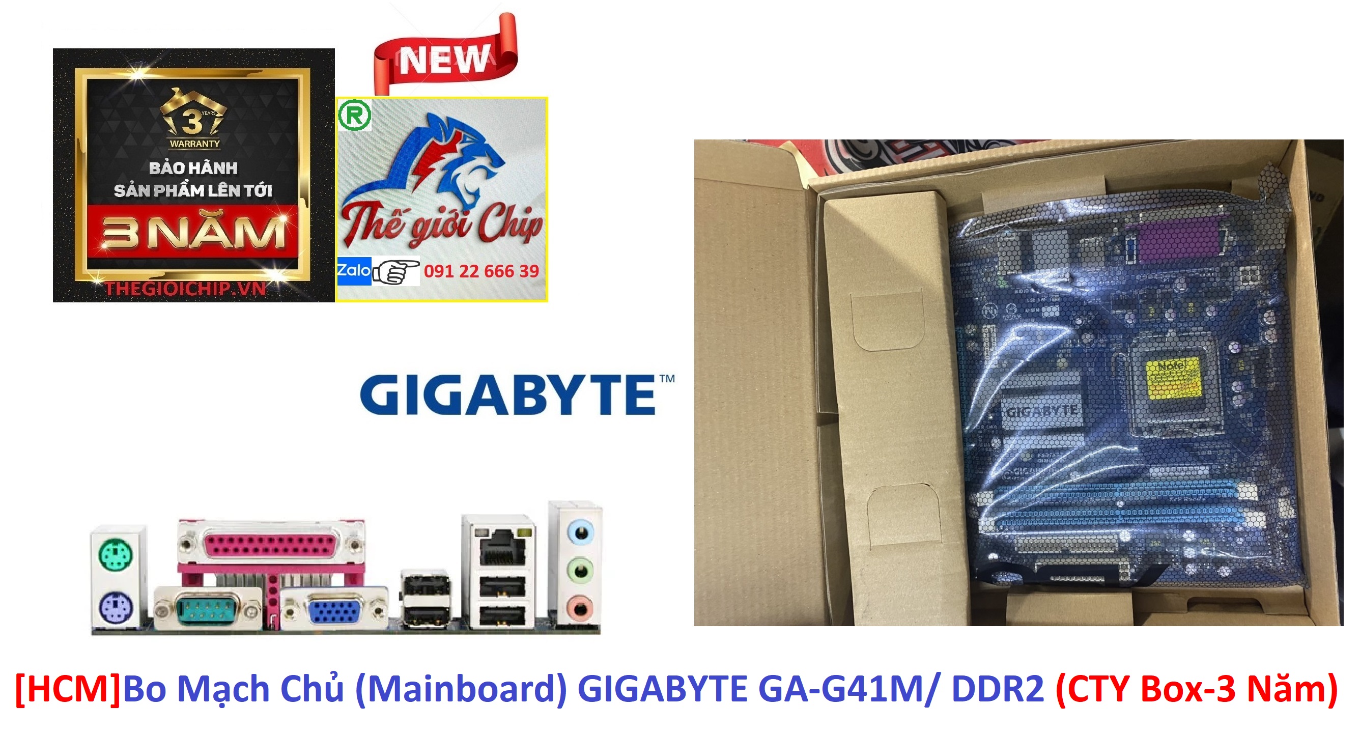 [HCM]Bo Mạch Chủ (Mainboard) GIGABYTE GA-G41M/ DDR2 (CTY Box-3 Năm)