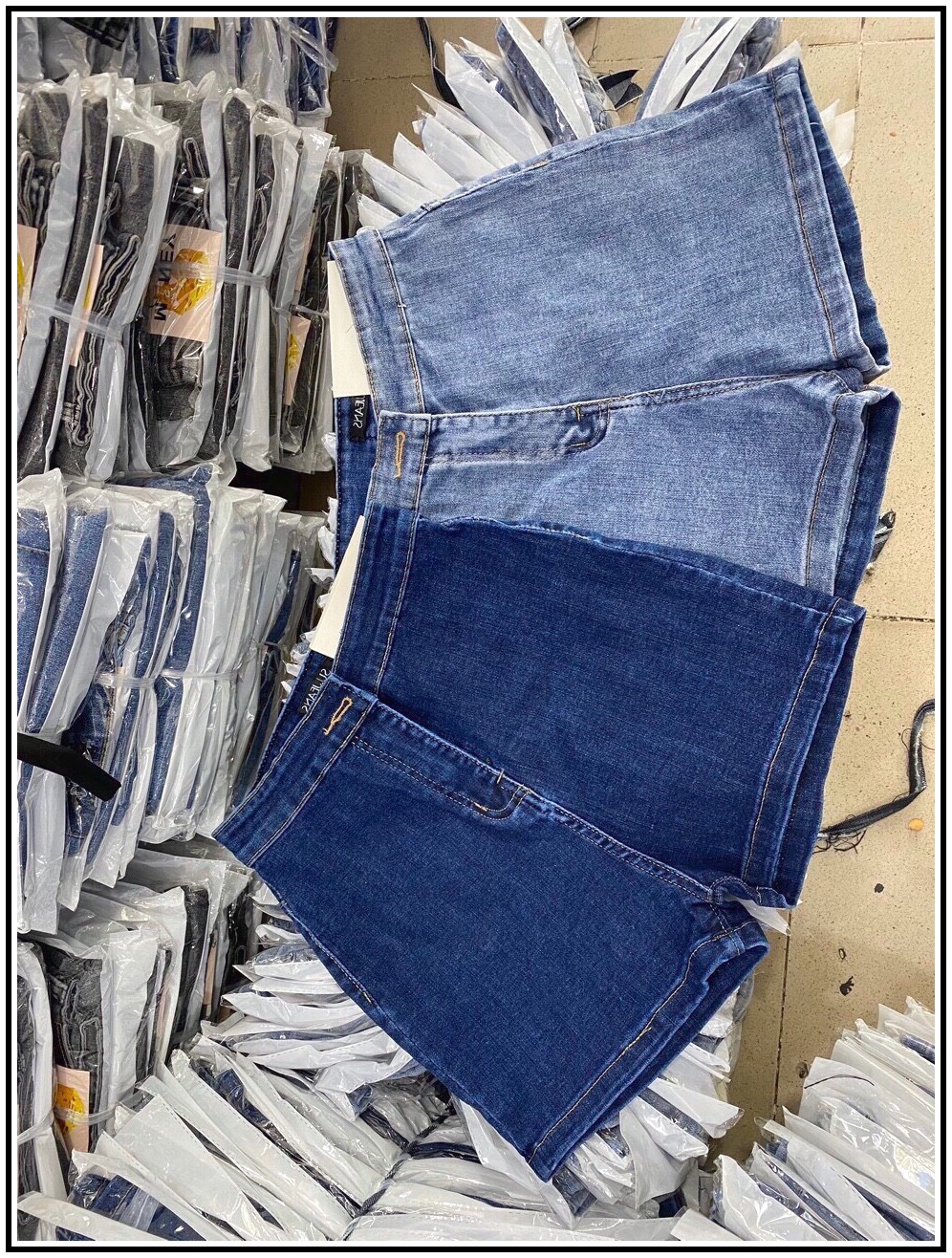 Quần short jean nữ không đai -không túi trước nhiều màu