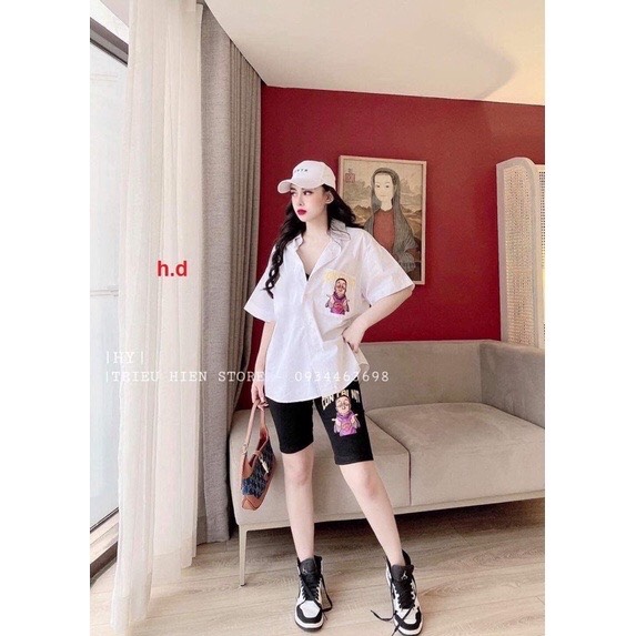 Bộ áo sơ mi quần legging còn cái nịt HĐ12