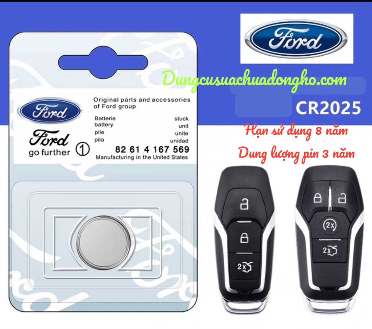 Pin Remote chìa Khóa  xe ô tô  Ford