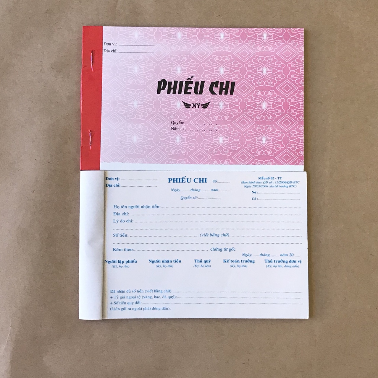 PHIẾU THU CHI 3LIÊN KHỔ 13X19CM (LỐC 10 QUYỂN)