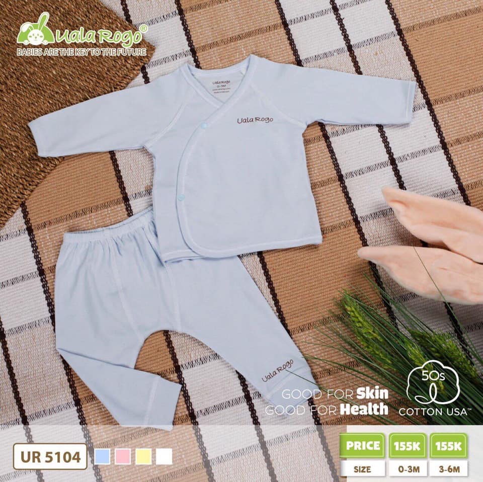 Bộ đồ dài tay cúc cài chéo cho bé - Uala 5104