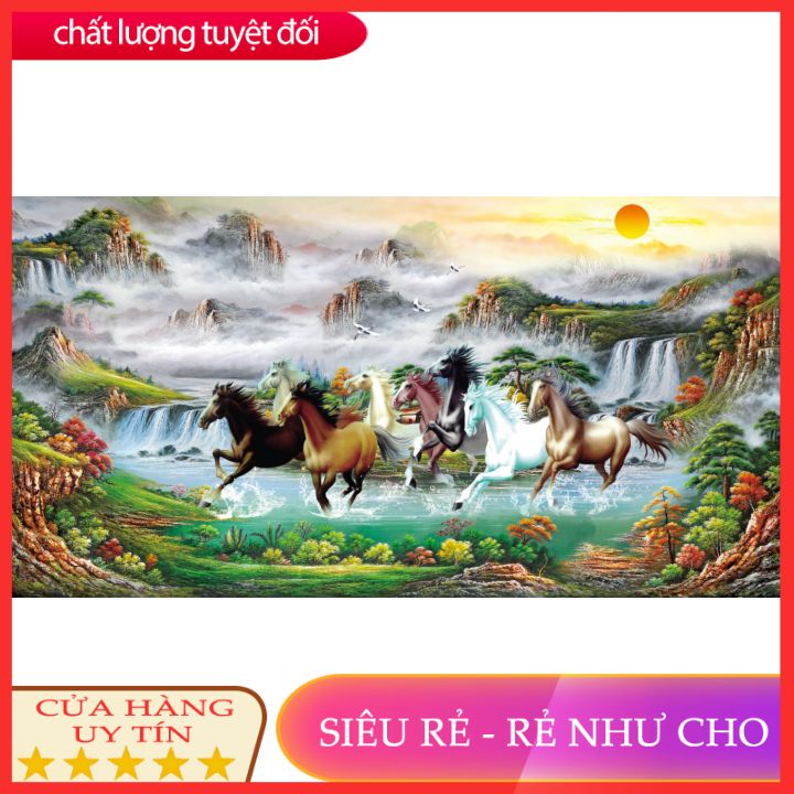 [Deal quà tặng] tranh dán tường 3d phòng khách mã đáo