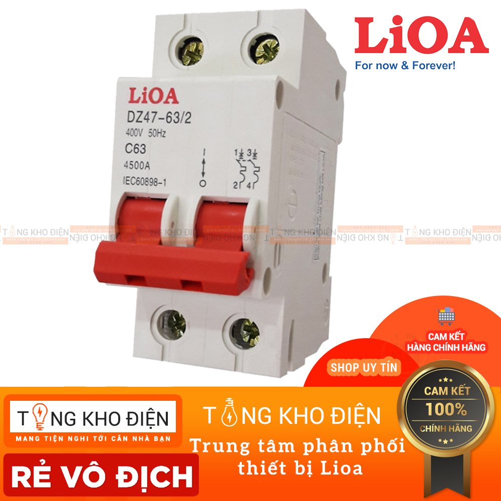 Cầu dao tự động (APTOMAT) 2 cực LIOA dòng cắt 4,5KA