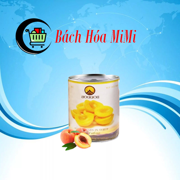 Đào đóng hộp Thái Lan Boddob lon 820gam.
