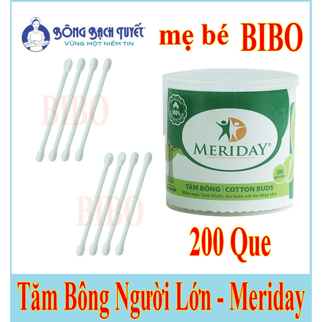 10 Bịch Tăm bông cho người lớn, em bé bông tự nhiên hãng Bạch tuyết