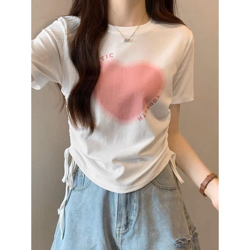 Áo croptop rút dây chất thun gân