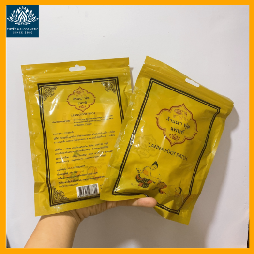 Miếng Dán Thải Độc Chân Lanna Foot Patch Thái Lan (Bịch 10 Miếng)