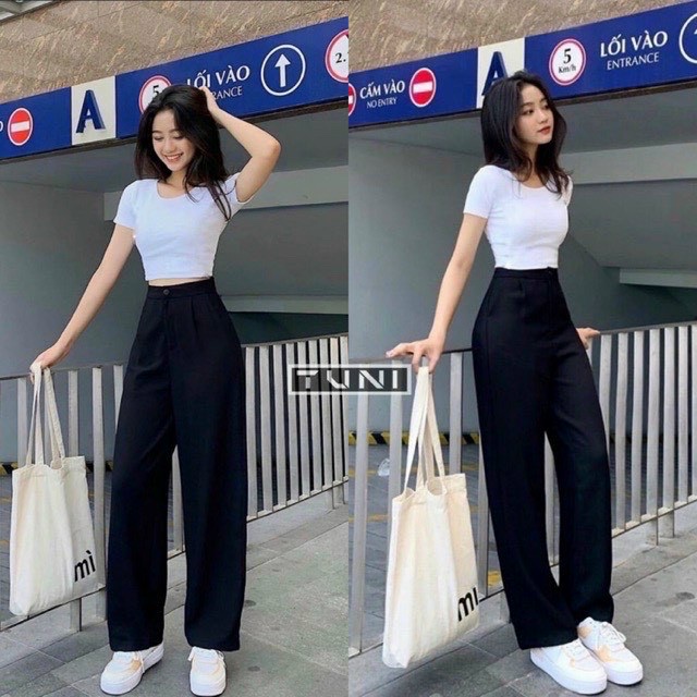 Quần Jean Nữ Form Suông Siêu Lên Dáng Eo Ôm Cực Xinh